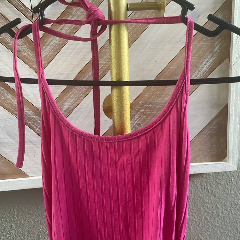 Verdusa hot pink long haulter dress size small - Picture 2 of 7